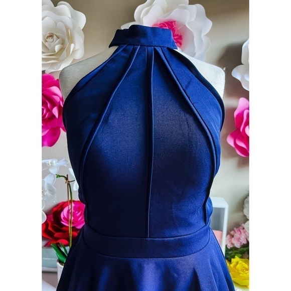 NWT SHERRI HILL Blue Halter Dress - Picture 7 of 14